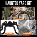 Haunted Yard Kit: 16 ft giant spider web, 49 inch giant spider and 3 cobweb bags