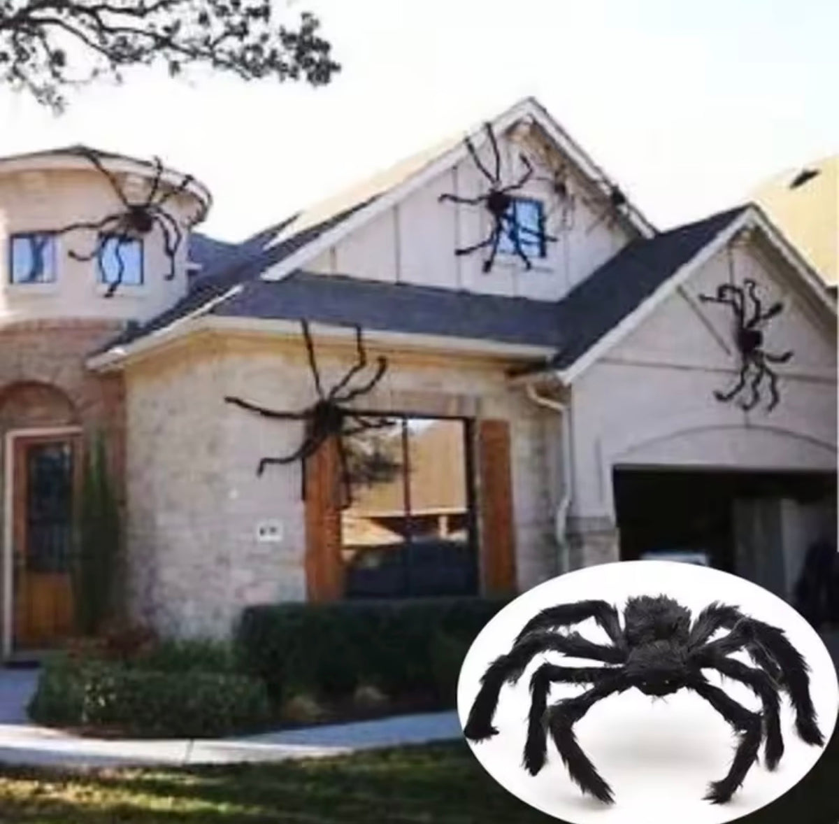 Giant Plush Spider – Hairy Halloween Spider with Bendable Legs (20" to 79")