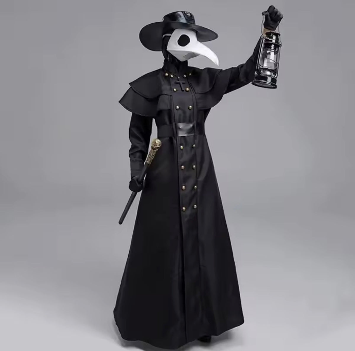 Plague Doctor Costume – Medieval Beaked Mask, Hat & Robe Set