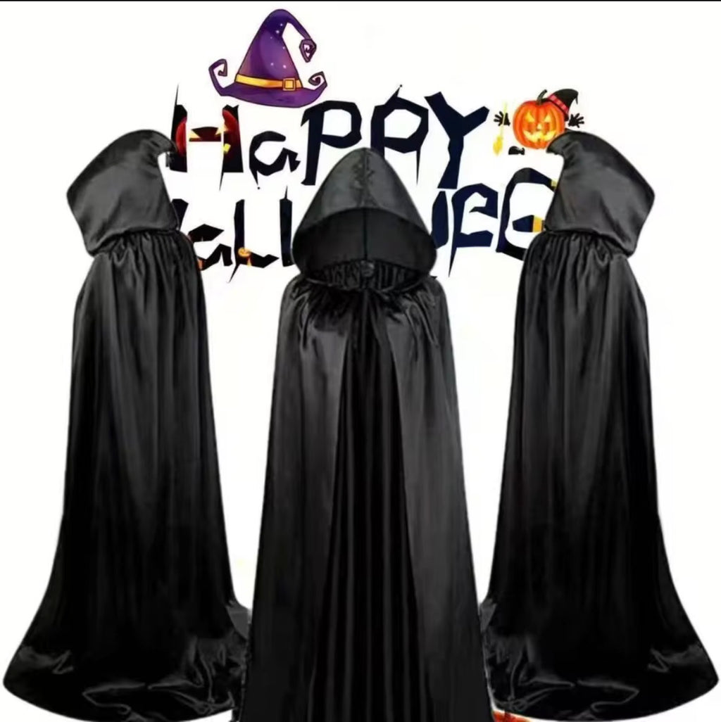 Hooded Black Cloak – Unisex Witch, Wizard & Vampire Halloween Cape
