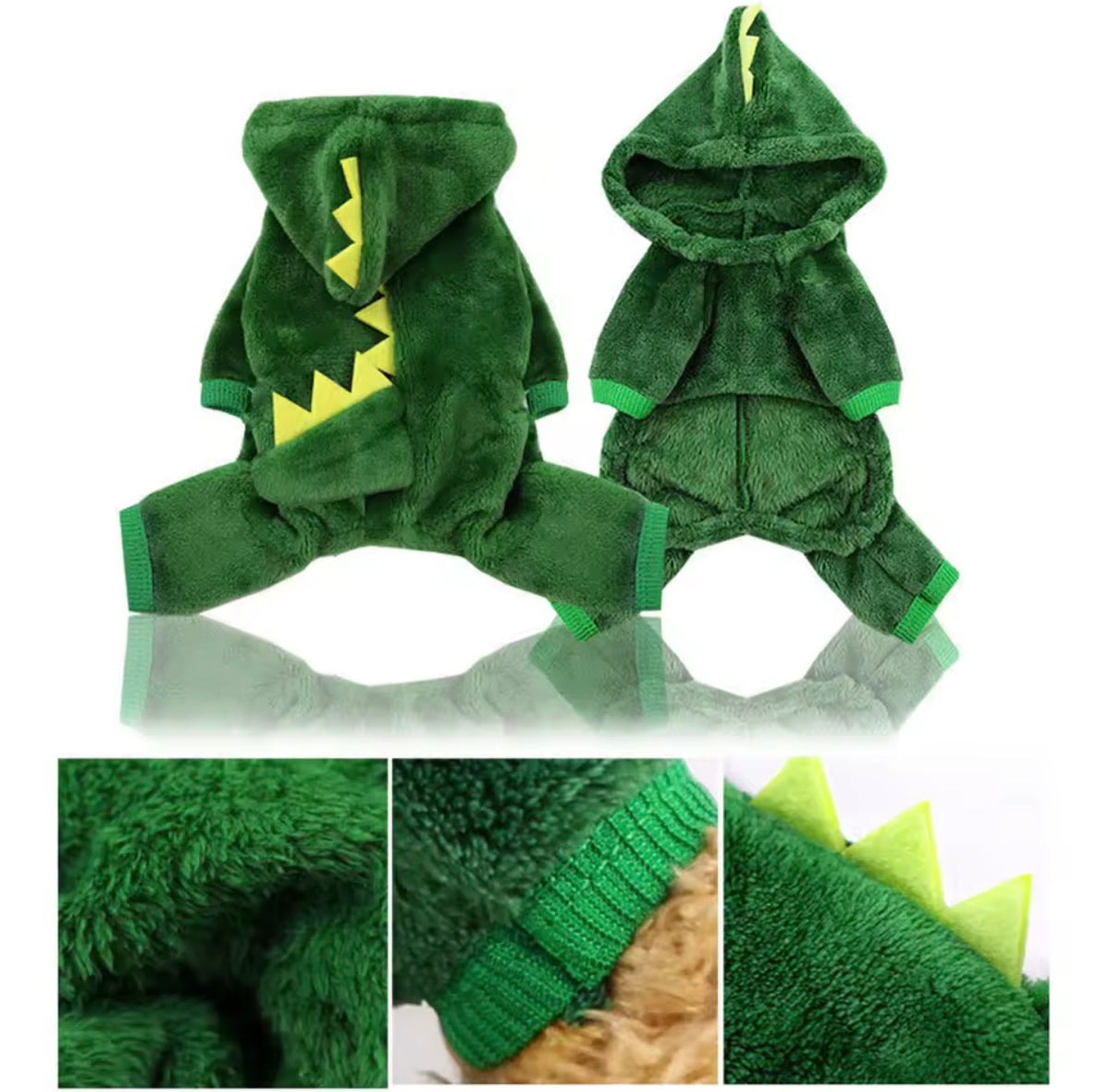 Pet Dinosaur Costume – Cozy Fleece Hoodie Onesie for Cats & Small Dogs