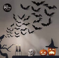 3D Bat Wall Stickers – Halloween Flying Bats Decoration (60 or 120 pcs)