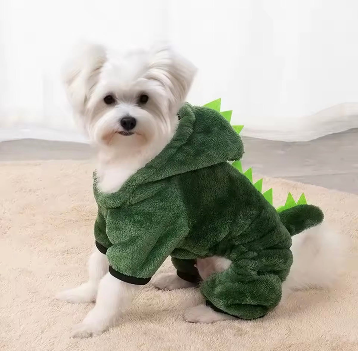 Pet Dinosaur Costume – Cozy Fleece Hoodie Onesie for Cats & Small Dogs