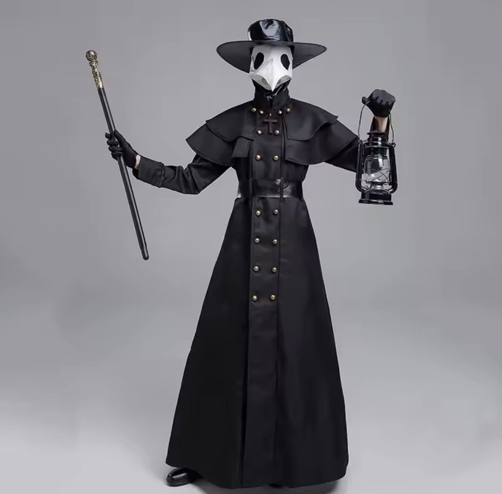 Plague Doctor Costume – Medieval Beaked Mask, Hat & Robe Set