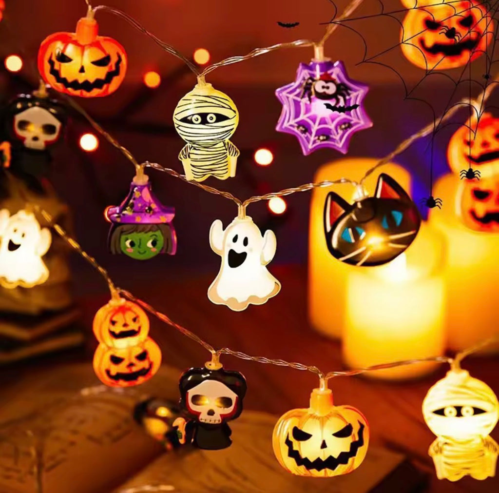 Halloween LED String Lights – Pumpkin, Ghost & Mixed Characters Battery Lights