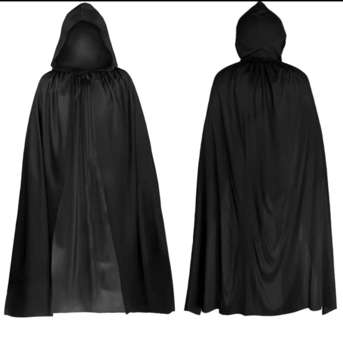 Hooded Black Cloak – Unisex Witch, Wizard & Vampire Halloween Cape