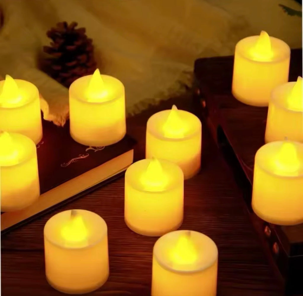 LED Flameless Tealight Candles – Battery Included, Halloween Table & Lantern Decor