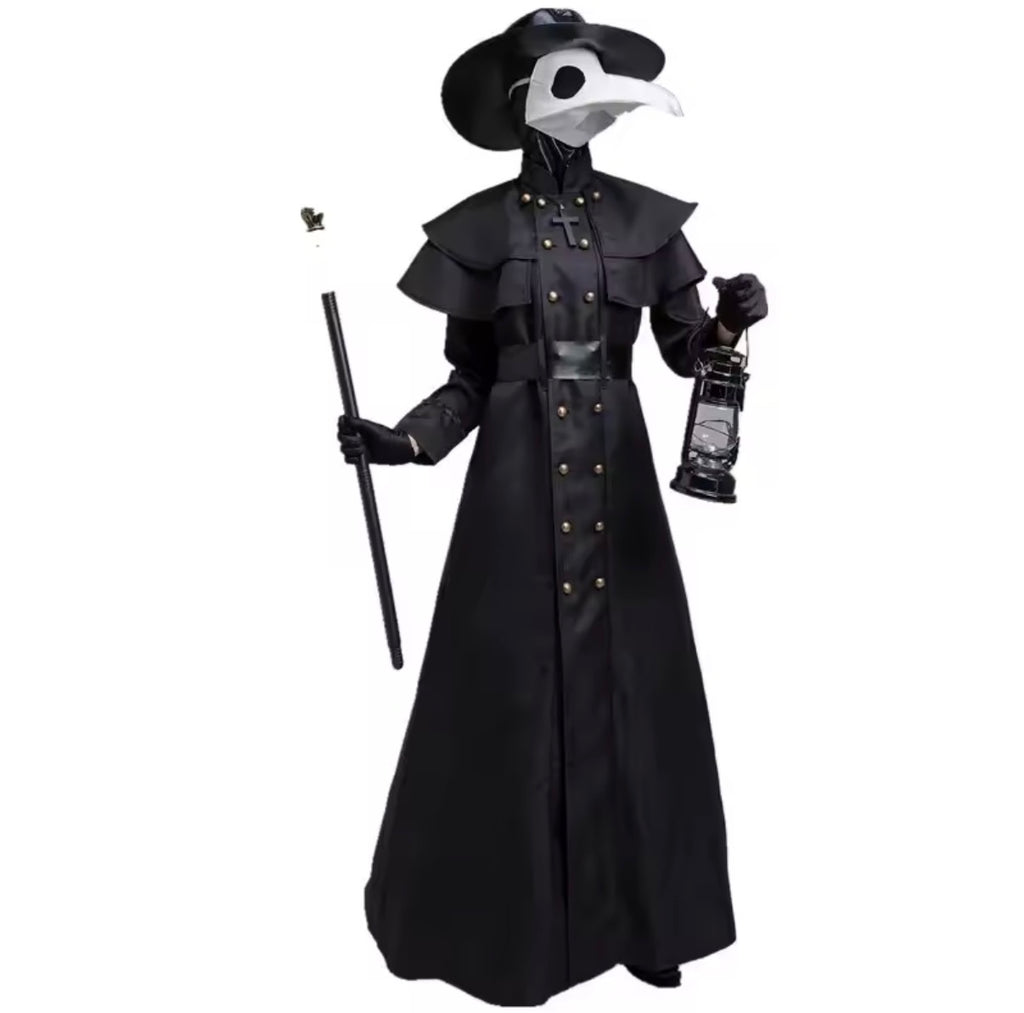 Plague Doctor Costume – Medieval Beaked Mask, Hat & Robe Set