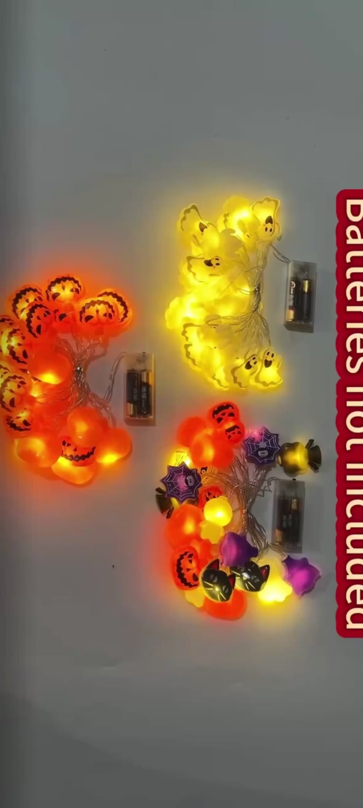 Halloween LED String Lights – Pumpkin, Ghost & Mixed Characters Battery Lights